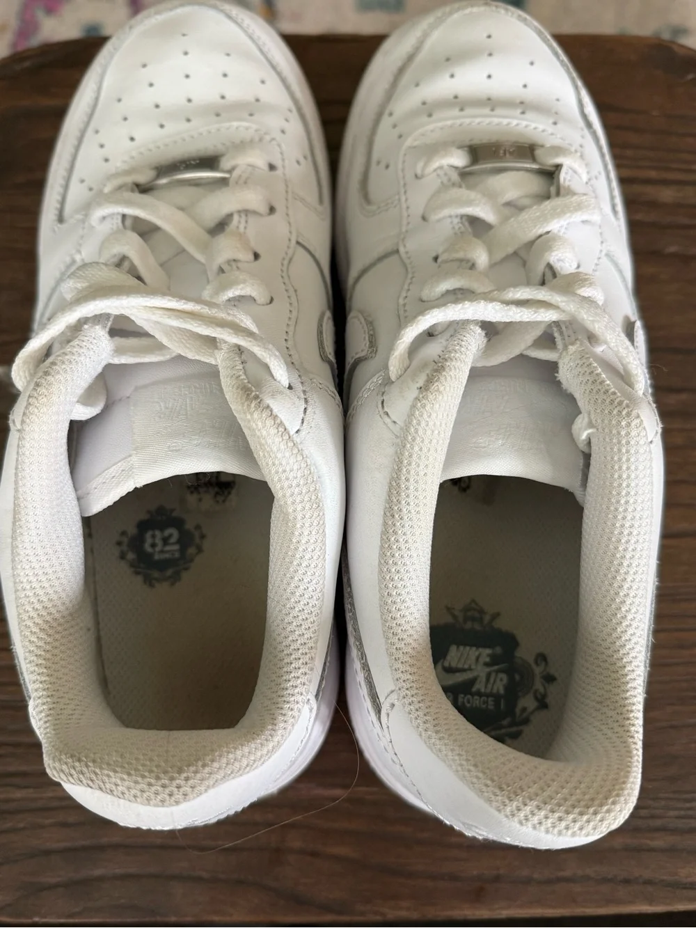 Nike Air Force 1 Low Triple White Sneakers Kids Youth Size 5Y